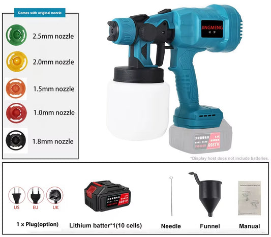 800ML Electric Spray Gun Cordless Paint Sprayer 