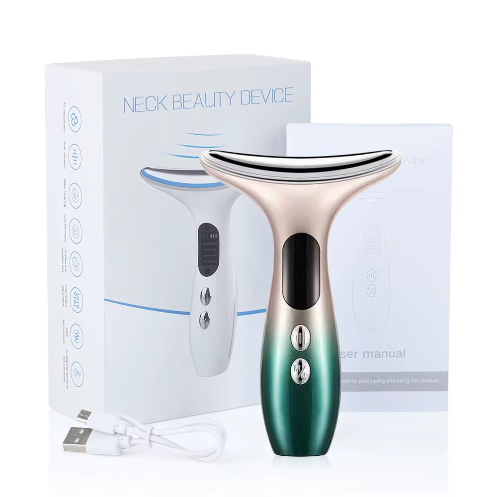 EMS Microcurrent Face Neck Beauty Device LED Photon Firming Rejuvenating anti Wrinkle Thin Double Chin Skin Care Facial Massage