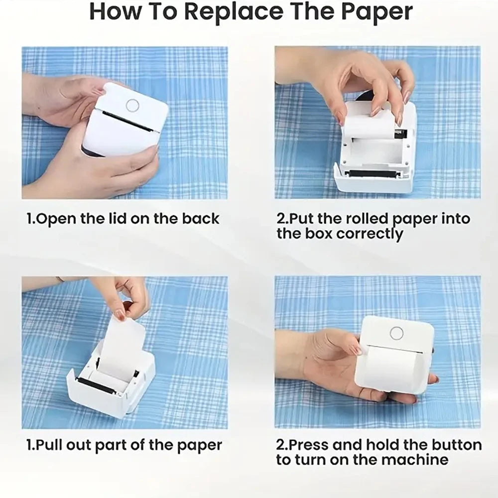 Mini Printer, Inkless Sticker Maker, Free Cut Small Pocket Printer