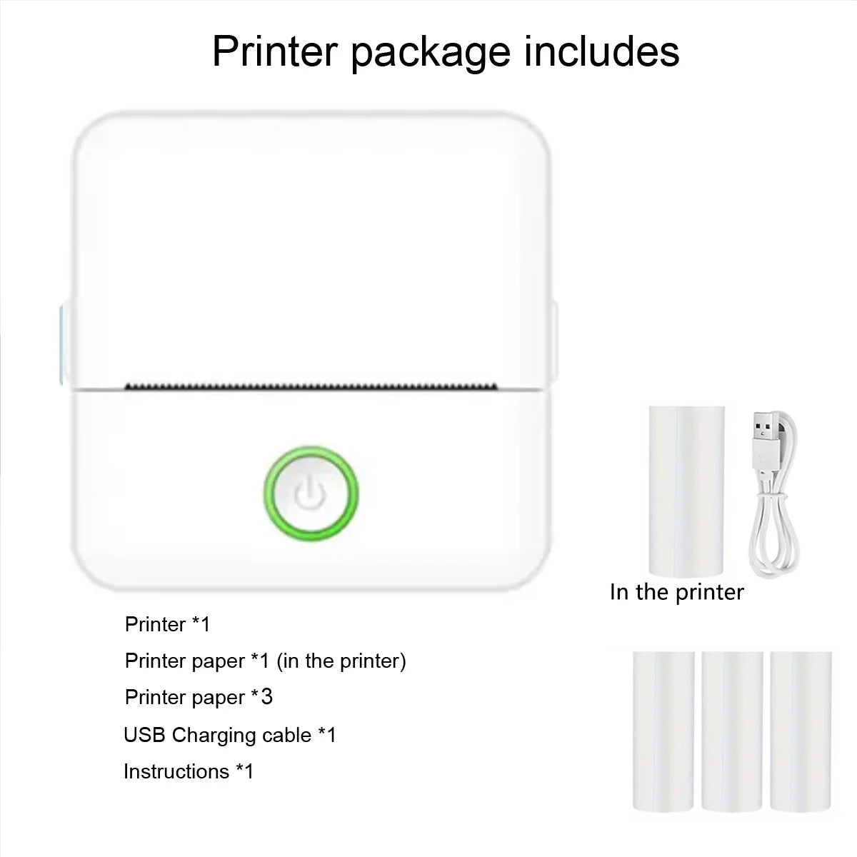 Mini Printer, Inkless Sticker Maker, Free Cut Small Pocket Printer