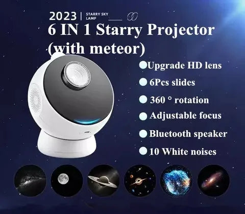 3D Galaxy Shooting Star Projector Night Lights High Definition Starry Projection Lamp with Bluetooth Speaker for Kids Xmas Gifts