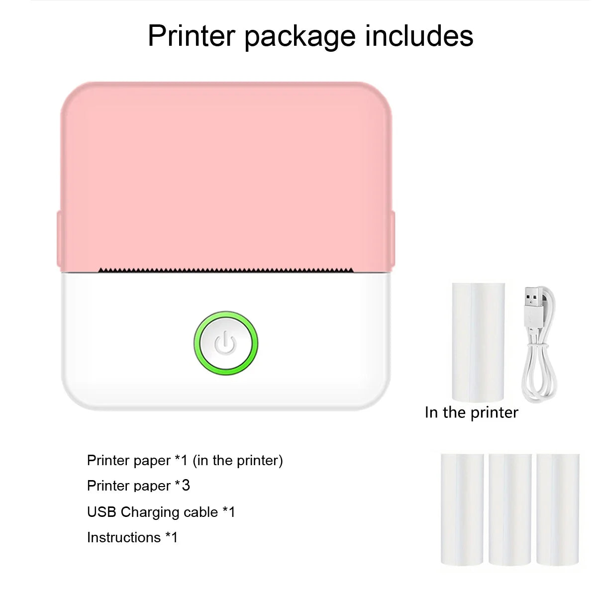 Mini Printer, Inkless Sticker Maker, Free Cut Small Pocket Printer