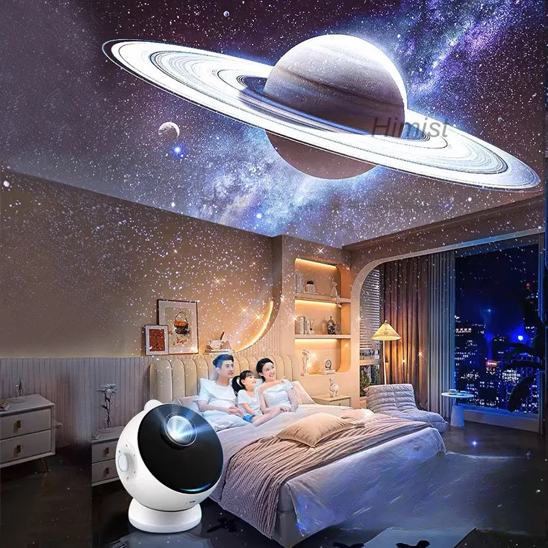 3D Galaxy Shooting Star Projector Night Lights High Definition Starry Projection Lamp with Bluetooth Speaker for Kids Xmas Gifts