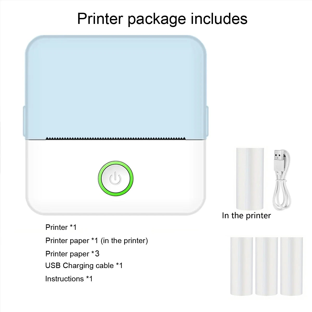 Mini Printer, Inkless Sticker Maker, Free Cut Small Pocket Printer